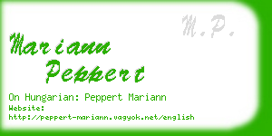 mariann peppert business card